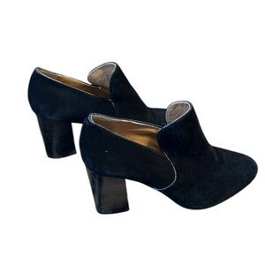 Lucky Brand Wyshing Black Suede Heeled Slip On Bootie Pump Size 9